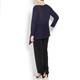 PERSONA BY MARINA RINALDI NAVY LUREX SWEATER