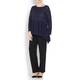 PERSONA BY MARINA RINALDI NAVY LUREX SWEATER