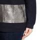PERSONA NAVY SWEATER WITH METALLIC STRIPES DETAIL