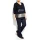 PERSONA NAVY SWEATER WITH METALLIC STRIPES DETAIL