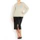 PERSONA CHAMPAGNE HORIZONTAL RIB SWEATER WITH SEQUINS