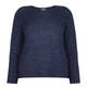 PERSONA NAVY HORIZONTAL RIB SWEATER WITH SEQUINS