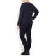 PERSONA NAVY HORIZONTAL RIB SWEATER WITH SEQUINS