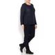 PERSONA NAVY HORIZONTAL RIB SWEATER WITH SEQUINS