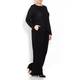 PERSONA BY MARINA RINALDI BLACK HORIZONTAL RIB SWEATER WITH SEQUINS