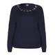 PERSONA beaded neckline navy SWEATER