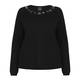 PERSONA beaded neckline black SWEATER