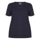 PERSONA BY MARINA RINALDI V-NECK COTTON STRETCH T-SHIRT NAVY