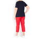 PERSONA BY MARINA RINALDI V-NECK COTTON STRETCH T-SHIRT NAVY