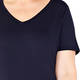 PERSONA BY MARINA RINALDI V-NECK COTTON STRETCH T-SHIRT NAVY