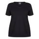 PERSONA BY MARINA RINALDI V-NECK COTTON STRETCH T-SHIRT BLACK