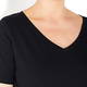 PERSONA BY MARINA RINALDI V-NECK COTTON STRETCH T-SHIRT BLACK