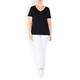 PERSONA BY MARINA RINALDI V-NECK COTTON STRETCH T-SHIRT BLACK