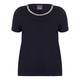 PERSONA navy embellished neckline T SHIRT