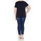 PERSONA navy embellished neckline T SHIRT