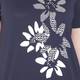 PERSONA BY MARINA RINALDI PURE COTTON navy floral print top