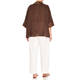 Persona by Marina Rinaldi Linen Satin Trim Top Brown 