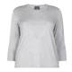 PERSONA GREY EMBELLISHED FRONT TOP WITH THREE QUARTER SLEEVES