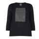 PERSONA Black EMBELLISHED FRONT TOP WITH THREE QUARTER SLEEVES