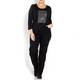 PERSONA Black EMBELLISHED FRONT TOP WITH THREE QUARTER SLEEVES