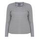 PERSONA BY MARINA RINALDI LUREX STRIPE TOP BLACK AND WHITE