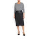 PERSONA BY MARINA RINALDI LUREX STRIPE TOP BLACK AND WHITE