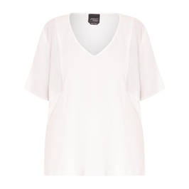 Persona by Marina Rinaldi Cotton Linen Top White  - Plus Size Collection