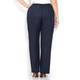 PERSONA by marina rinaldi NAVY pure LINEN PULL ON TROUSERS 