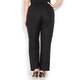 PERSONA BY MARINA RINALDI BLACK LINEN PULL ON TROUSERS 