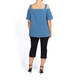 PERSONA BY MARINA RINALDI DENIM COLD SHOULDER TUNIC