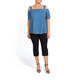 PERSONA BY MARINA RINALDI DENIM COLD SHOULDER TUNIC