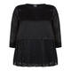 PERSONA BY MARINA RINALDI BLACK TOP WITH LACE HEM