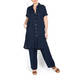 PERSONA BY MARINA RINALDI PINSTRIPE LINEN TROUSERS