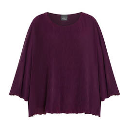 Persona by Marina Rinaldi Pleated Georgette Tunic Purple  - Plus Size Collection