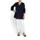 PERSONA BY MARINA RINALDI RUFFLE SLEEVE TUNIC NAVY