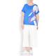 PERSONA BY MARINA RINALDI blue leaf print jersey Top