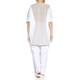 PERSONA white pure cotton and linen panel TUNIC