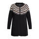 PERSONA BY MARINA RINALDI FAIRISLE LUREX CARDIGAN BLACK