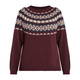 PERSONA BY MARINA RINALDI FAIRISLE LUREX SWEATER WINE
