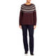 PERSONA BY MARINA RINALDI FAIRISLE LUREX SWEATER WINE