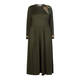 PIERO MORETTI EMBELLISHED VIRGIN WOOL DRESS OLIVE