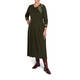 PIERO MORETTI EMBELLISHED VIRGIN WOOL DRESS OLIVE