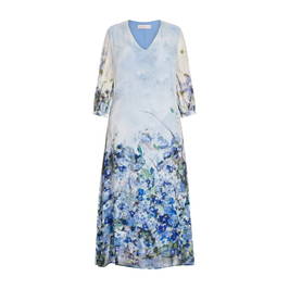 Piero Moretti Georgette Floral Dress Blue - Plus Size Collection