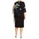 Piero Moretti Georgette Cape Effect Dress Black