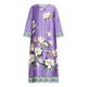 Piero Moretti Gardenia Print Silk Dress Lilac