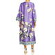 Piero Moretti Gardenia Print Silk Dress Lilac