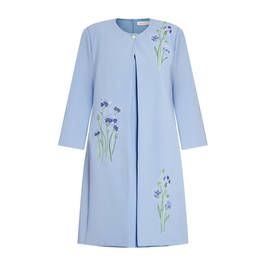 Piero Moretti Embroidered Long Coat and Dress Blue - Plus Size Collection
