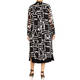 Piero Moretti Abstract Print Duster Coat Black and White