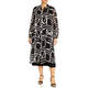 Piero Moretti Abstract Print Duster Coat Black and White