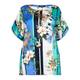 PIERO MORETTI turquoise print silk KAFTAN